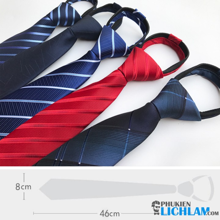 Cà vạt thắt sẵn bản lớn - Cà vạt dây kéo 8cm x 46cm QT1315